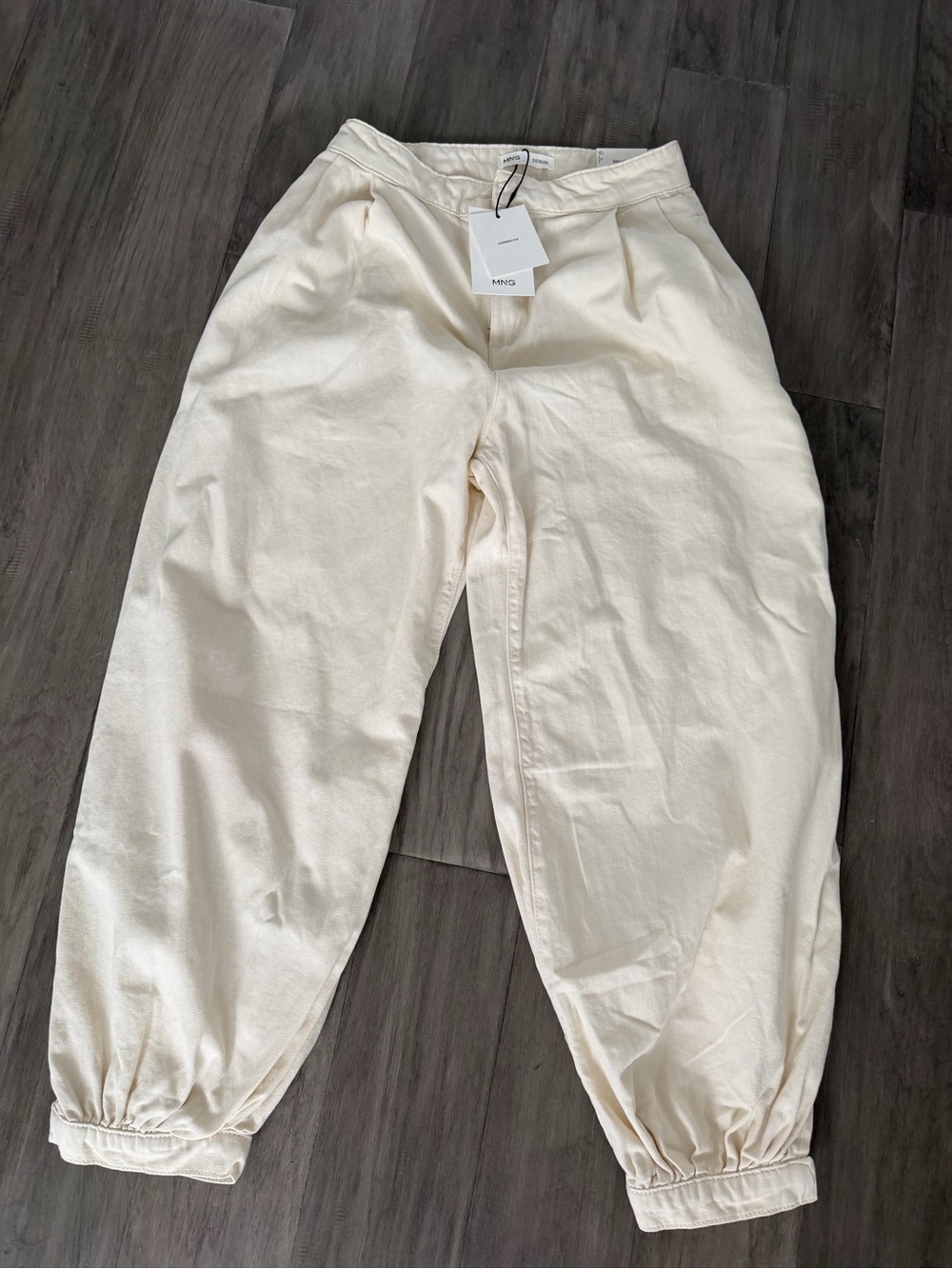 Mango womens Cream balloon jeans
